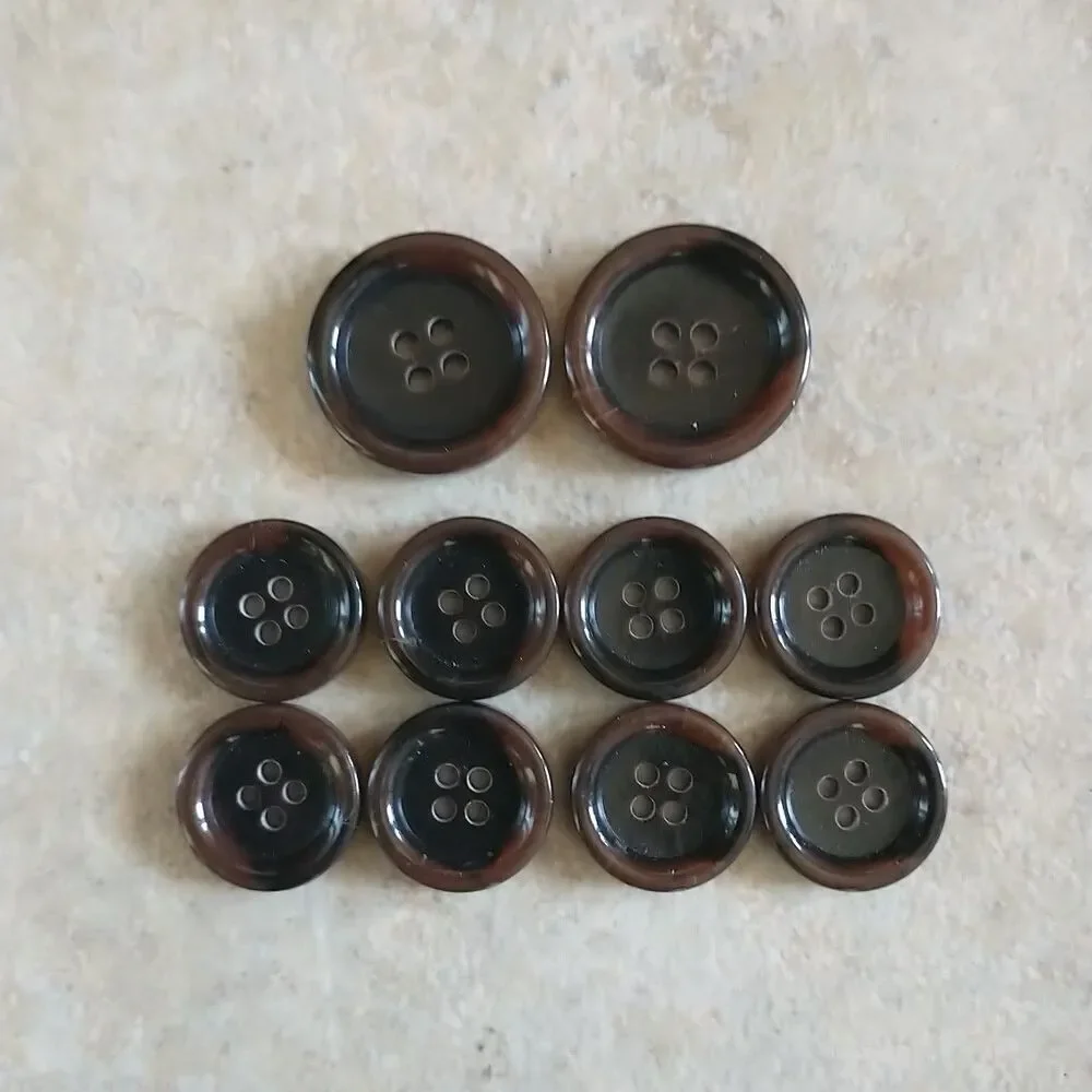 Replacement Buttons For Blazer Sport Coat Browm Black 10x Set